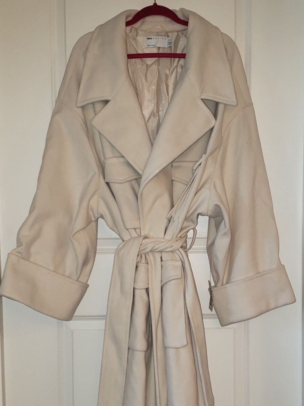 ASOS Lined Coat Ivory/Off-White